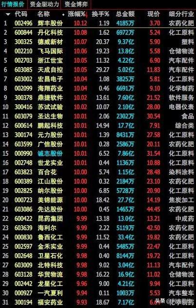 化工股票十大龙头股是哪个(化工股票十大龙头股是哪个股票)